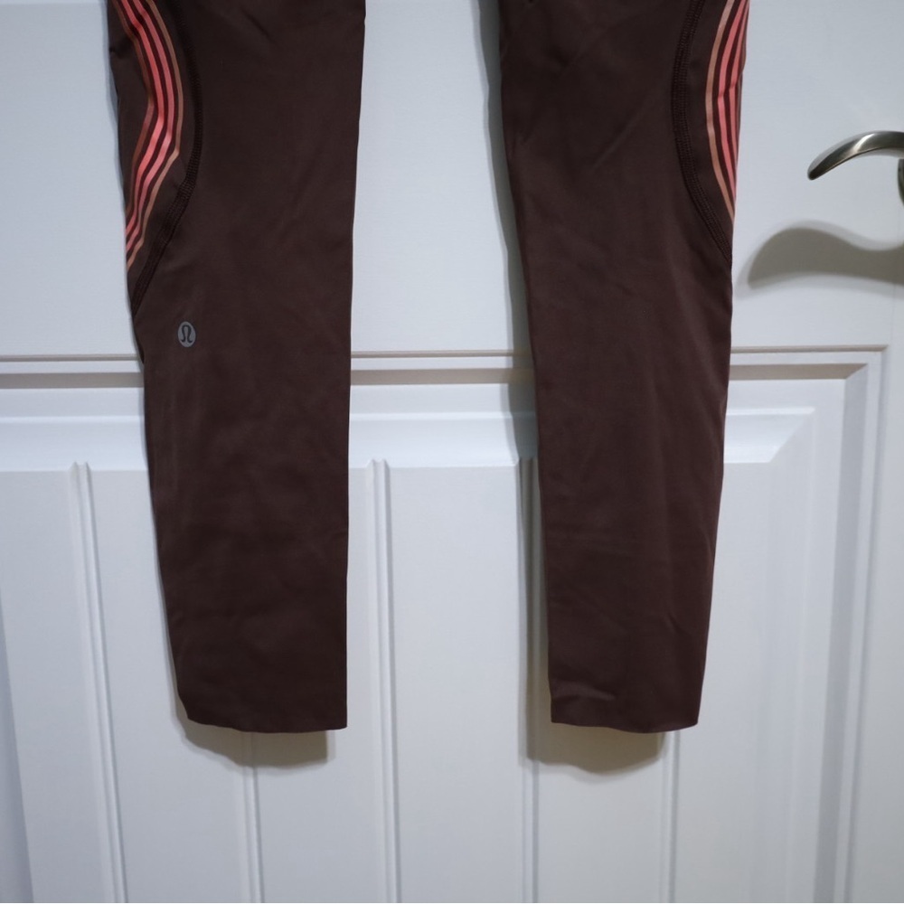 Lululemon Speed Light Tight 25" Cherry Cola / Coral Kiss Women’s Size 4 - Picture 6 of 10